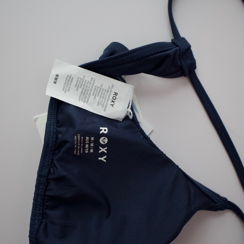 Roxy Swim SD Beach Classics Athletic Triangle Bikini Top Blue - Picture 6 of 7